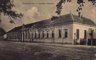 1914 Gyertyámos, Gertianosch, Gertiamos, Carpinis; Községi népiskola / school