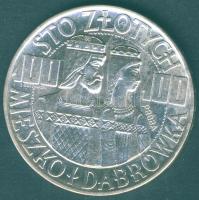 Lengyelország 1966. 100Zl Ag "Millenium" próbaveret variáns T:1/2+