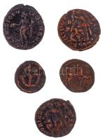 Római Birodalom ~4. század 5xklf Br érme T:3,3-
Roman Empire ~4th Century 5xdiff Br coins C:F,VG