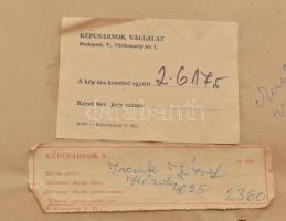 Ircsik József (1932-1986): Házak. Olaj, farost, jelzett. Hátoldalán autográf felirattal és Képcsarno...