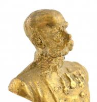 Ferenc József mini szobrocska, réz, az oldalán kis sérülésekkel, h: 5,5 cm