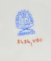 Herendi Viktória mintás áttört porcelán tál, kézzel festett, jelzett, hibátlan, d: 24 cm