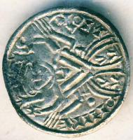 Salamon 1063-74. Denár Ag ÉH.8 királyfigura oldalán "pont" T:2-/3+ kis patina