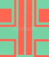 Müller-Brittnau, Willy (1938-2003): Zöld-piros kompozíció. Színes szitanyomat, papír, kartonra kasír...