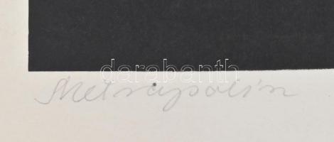 Tőkey Péter (1943-): Metropolisz. Szitanyomat, papír, jelzett, számozott (16/20): Lap széle sérült, ...