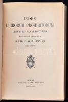 Index librorum prohibitorum. Leonis XIII. summi Pantificus Roma, 1924. Vatikán. A tiltott könyvek jegyzéke) azon könyvek listája, amelyeknek olvasását és birtoklását a római katolikus egyház tiltotta. Félvászon kötésben
