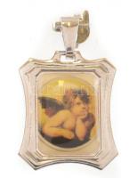 Ezüst(Ag) angyalkás medál, jelzett, 2,5×2 cm, bruttó: 2,7 g