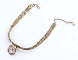 Fém, díszes choker nyaklánc, h: 35,5 cm