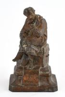 Petőfi bronz szobrocska, m: 15,5 cm