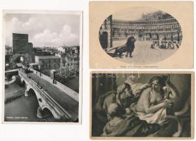 60 db RÉGI régi képeslap: külföldi városok, üdvözlők, művészeti és motívum lapok / 60 pre-1945 postcards: European towns, art, thematic and greeting motives