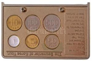 Dél-Korea 1983-2005. 1W-500W (6xklf) szuvenír forgalmi szett aranyozott fém lemezen, bélyeggel, ered...