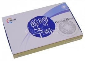 Dél-Korea 1983-2005. 1W-500W (6xklf) szuvenír forgalmi szett aranyozott fém lemezen, bélyeggel, ered...