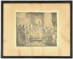 Kontuly Béla (1904-1983): A házasságtörő nő. Rézkarc, papír, jelzett és datált (Nemessányi Kontuly B...