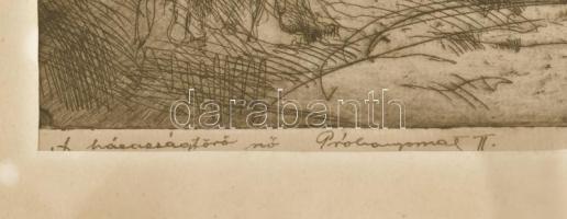 Kontuly Béla (1904-1983): A házasságtörő nő. Rézkarc, papír, jelzett és datált (Nemessányi Kontuly B...