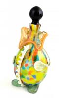 Muranói üveg figura, színezett, jó állapotban, m: 29 cm