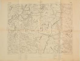 cca 1918 Tiszacsege térképe, 1:75.000, szakadt, 38x51 cm