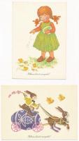 20 db MODERN használatlan húsvéti üdvözlő motívum képeslap / 20 modern unused Easter greeting art postcards
