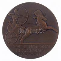 Egyiptom 1937. Egyiptomi Nemzetközi Sportbizottság Br emlékérem (72mm) T:1-,2 ph. Egypt 1937. National Sports Committee of Egypt (Comite National des Sports dEgypte) Br commemorative medallion (72mm) C:AU,XF edge error