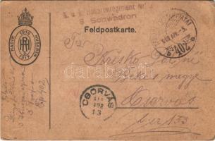 1918 3. Hadik Huszárezred 1914-1917 / K.u.K. Husarenregiment Graf von Hadik Nr. 3. / WWI K.u.K. Hussar military postcard (EK)