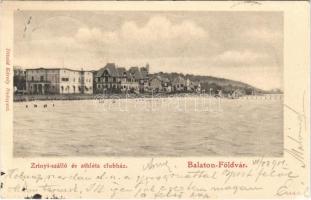 1901 Balatonföldvár, Zrínyi szálloda és athléta clubház. Divald Károly kiadása