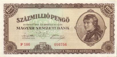 1946. 100.000.000P (3x) egymásutáni sorszámokkal T:I