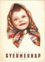 1956 Nemzetközi Gyermeknap, kiadja Magyar Nők Demokratikus Szövetsége / International childrens day, socialist propaganda card