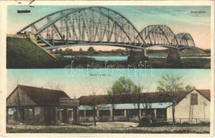 1930 Drávaszabolcs, Dráva híd, Zsinkó halászcsárda, Zsinkócsárda, étterem, létra