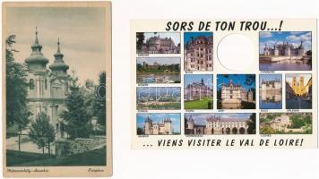 7 db főleg MODERN képeslap: Mátraverebély Szentkút, Potsdam Agreement, külföldi városok / 7 mostly modern postcards