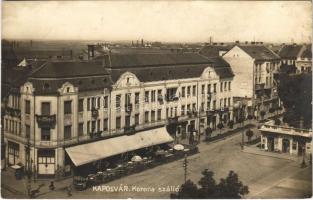 Kaposvár, Hotel Korona szálloda, Nemzeti Hitelintézet, üzletek. Razsó Testvérek kiadása