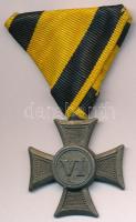 1923. III. osztályú Legénységi Szolgálati Jel hadifém kitüntetés mellszalagon T:2 Hungary 1923. Distinction for Long Service for the Soldiers, 3rd Class war metal decoration with ribbon C:XF NMK 357.