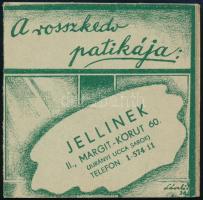 1936 Bp. II., A rosszkedv patikája: Jellinek borüzletének vicces árlistája
