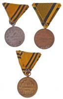 1873. "Hadiérem" aranyozott, ezüstözött, és Br katonai érdemérem eredeti mellszalaggal (3x...