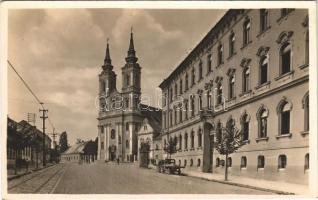 1930 Miskolc, MÁV (Magyar Királyi Államvasutak) Üzletvezetőség a Mindszenti templommal