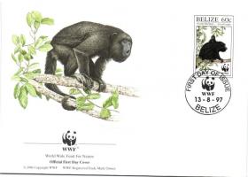 WWF howler monkeys set + a same set on 4 FDC WWF bőgőmajom sor + ugyanaz a sor 4 FDC-n WWF Brüllaffe...