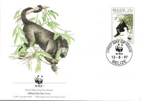 WWF howler monkeys set + a same set on 4 FDC WWF bőgőmajom sor + ugyanaz a sor 4 FDC-n WWF Brüllaffe...