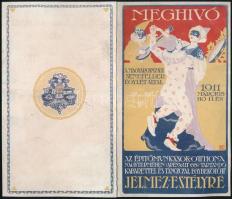 1911 Meghívó a Magyarországi Senefelder Egylet által rendezett jelmezestélyre