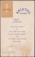 1947 Bristol étterem étlapja + 1964 Corvin Áruház éttermének étlapja