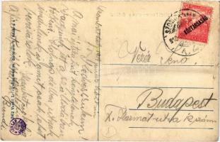 1919 Szombathely, Faludi Ferenc utca a zárdával, utcaseprő. Vasúti Levelezőlapárusítás 2462. (EK)