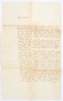 1860 Kézzel írott levél a magyar egyházak állapotáról, Podmaniczky Frigyes említve