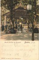1905 Baden, Musik-Pavillon im Kurpark / music pavilion in spa park, lamps
