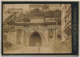 cca 1880 Budapest, az Alagút bejárata, keményhátú fotó Weinwurm Antal műterméből, 11,5×16,5 cm