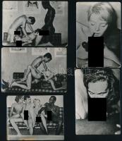 cca 1970 9 db pornó fotó, 6,5x7,5 cm és 9,5x6,5 cm