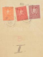 1916 Bp.,  Állami Felső-építőipariskola végbizonyítványa szárazpecséttel, okmánybélyeggel + Tahitótf...