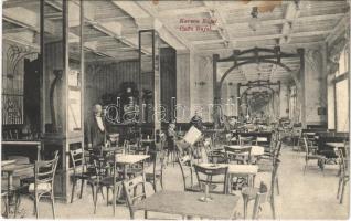 1906 Eszék, Osijek, Esseg; Kavana Rajal / Caffe Rajal / café, interior, waiters (fl)