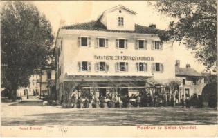 1910 Szelce, Selce-Vinodol; Svratiste Zrinski Restauracija / Zrínyi vendéglő, étterem és szálloda / hotel, restaurant (fl)