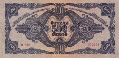 1945. 500P (2x) egymásutáni sorszámokkal T:I