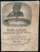 1856 Pest, Ördög naplója, Humoristicus Naptár 1856-ra, restaurált, hiányos (48-51., és 62-65. oldalak között), 89 p