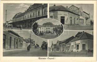 Csap, Cop, Chop; Vasútállomás, Kazincz Sándor, Sermer Sámuel üzlete, katonák / railway station, shops, Hungarian soldiers