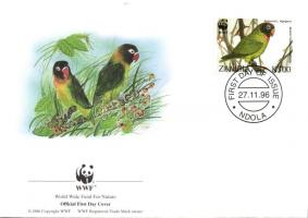WWF Birds set + 4 FDC WWF Madarak sor + 4 FDC WWF Vögel Satz + 4 FDC