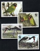 WWF Birds set + 4 FDC WWF Madarak sor + 4 FDC WWF Vögel Satz + 4 FDC